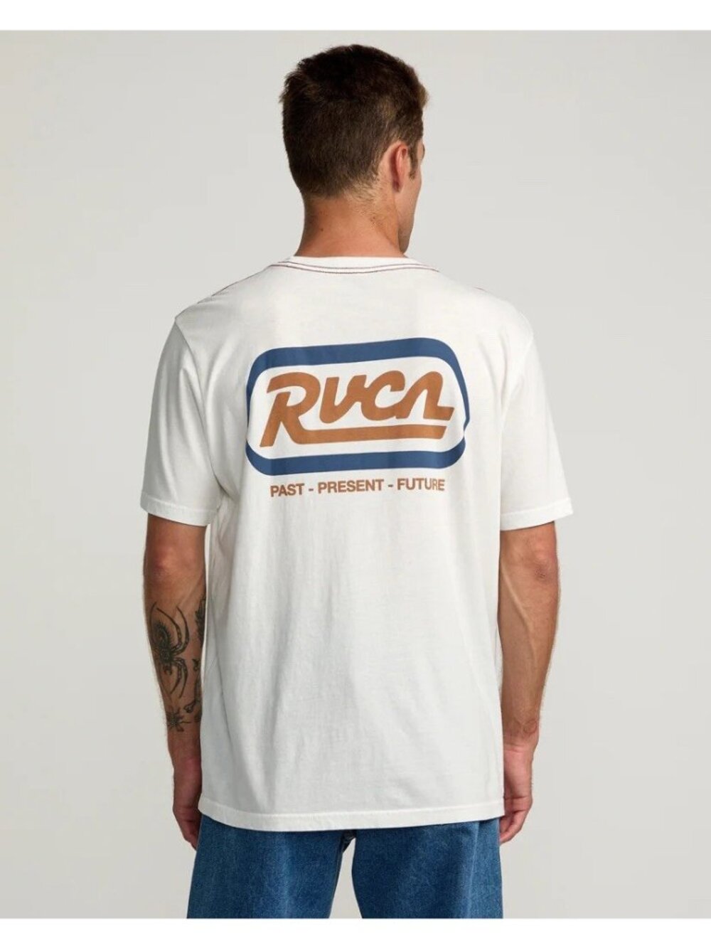 RVCA Men’s Station T-Shirt Short Sleeves Regular Fit In White Size L
